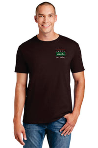Model in Dark Chocolate Brown Caffe Strada T-Shirt