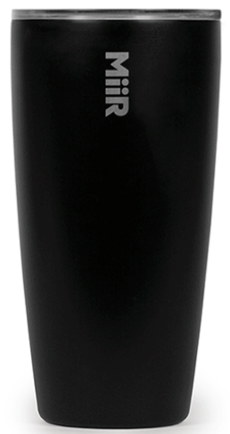 Black tumbler with Caffe Strada logo (reverse)